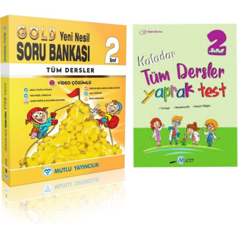 Mutlu Yayıncılık 2. Sınıf Tüm Dersler Gold Soru Bankası + Tüm Dersler Yaprak Test Tüm Dersler Fiyatı