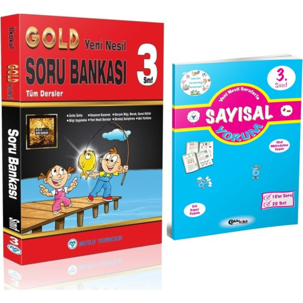 Mutlu Yayıncılık 3. Sınıf Tüm Dersler Gold Soru Bankası + Sayısal Yorum Kitabı Tüm Dersler Fiyatı