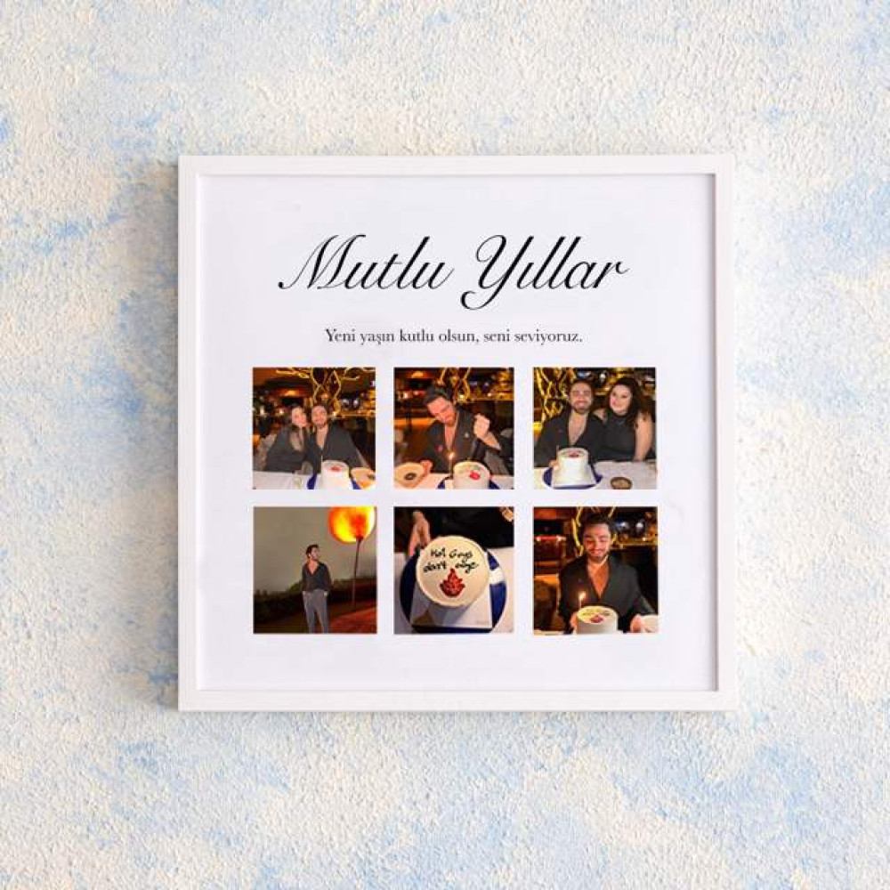 Mutlu Yıllar 6 Fotoğraflı 20x20 Yapışan Çerçeve Resim & Fotoğraf Çerçevesi Fiyatı