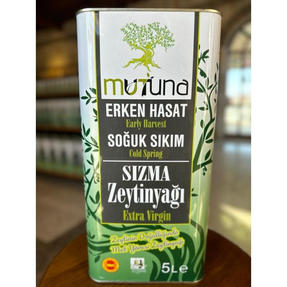 Mutuna Erken Hasat Soğuk Sıkım Doğal Mut Zeytinyağı (5 Litre) - 5 lt Diğer Fiyatı