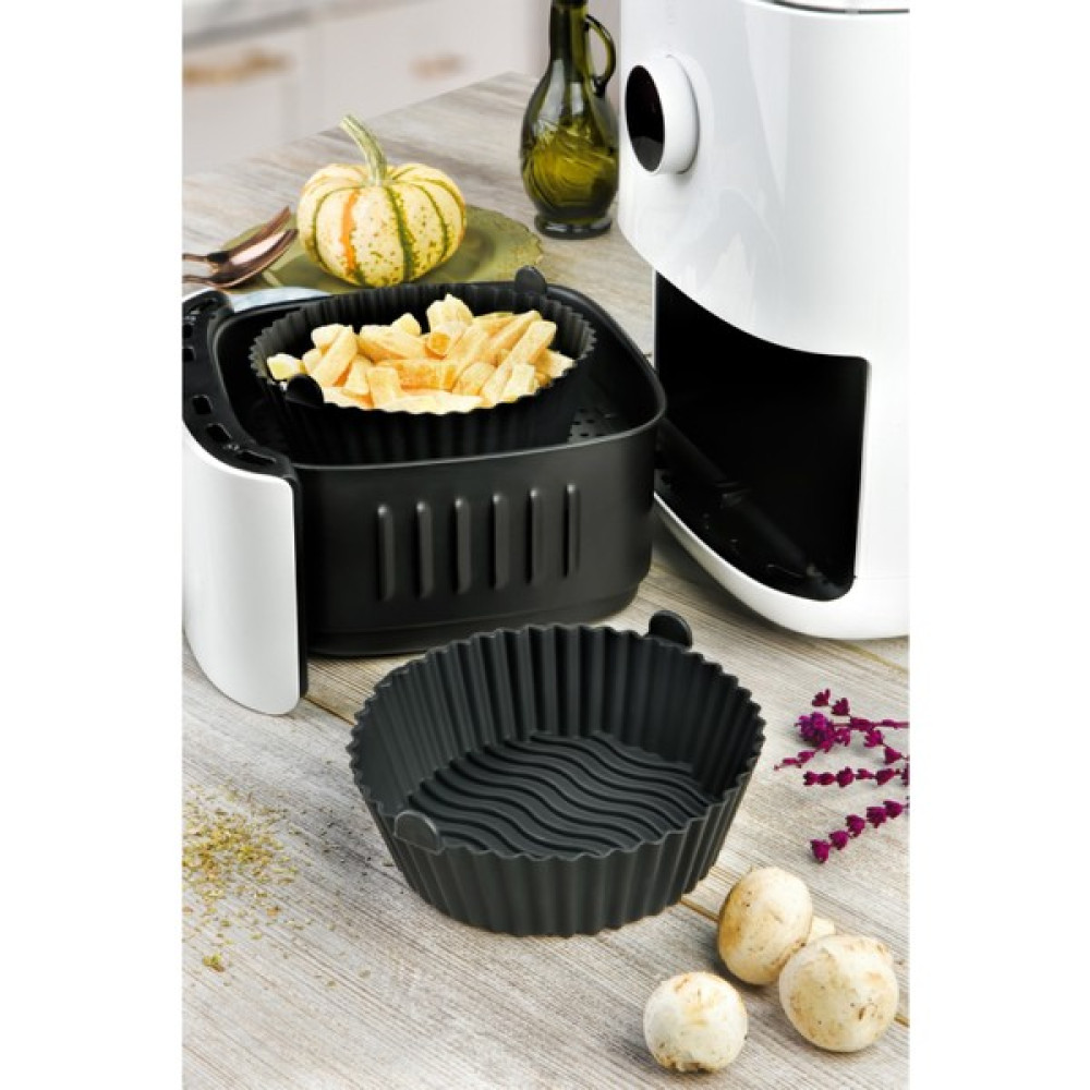 Mutyo Silikon Pişirme Kalıbı Hava Fritözü Kalıbı Airfryer Aksesuar Tüm Fritözlere Uyumlu Siyah Kek Kalıpları Fiyatı