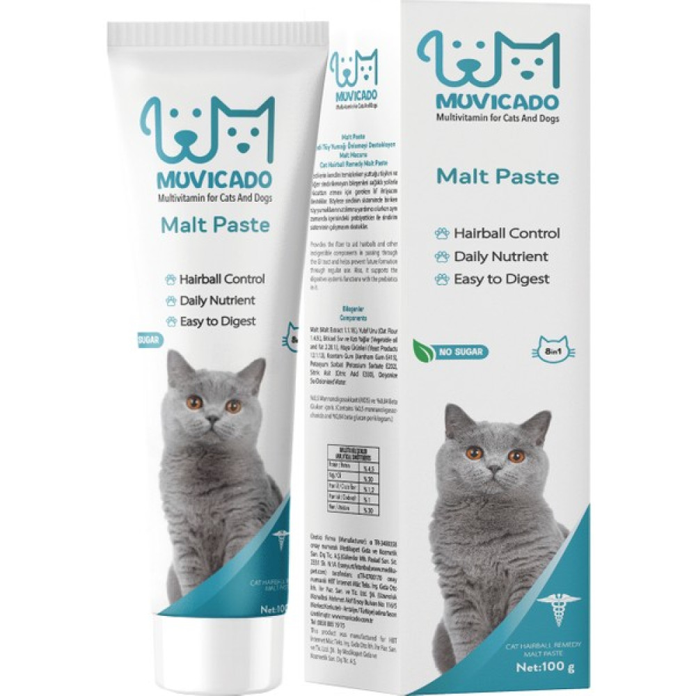 Muvicado Kedi Maltı - Kediler Için Tüy Yumağı Önleyici - Malt Paste 100G Evcil Hayvan Ürünleri Fiyatı
