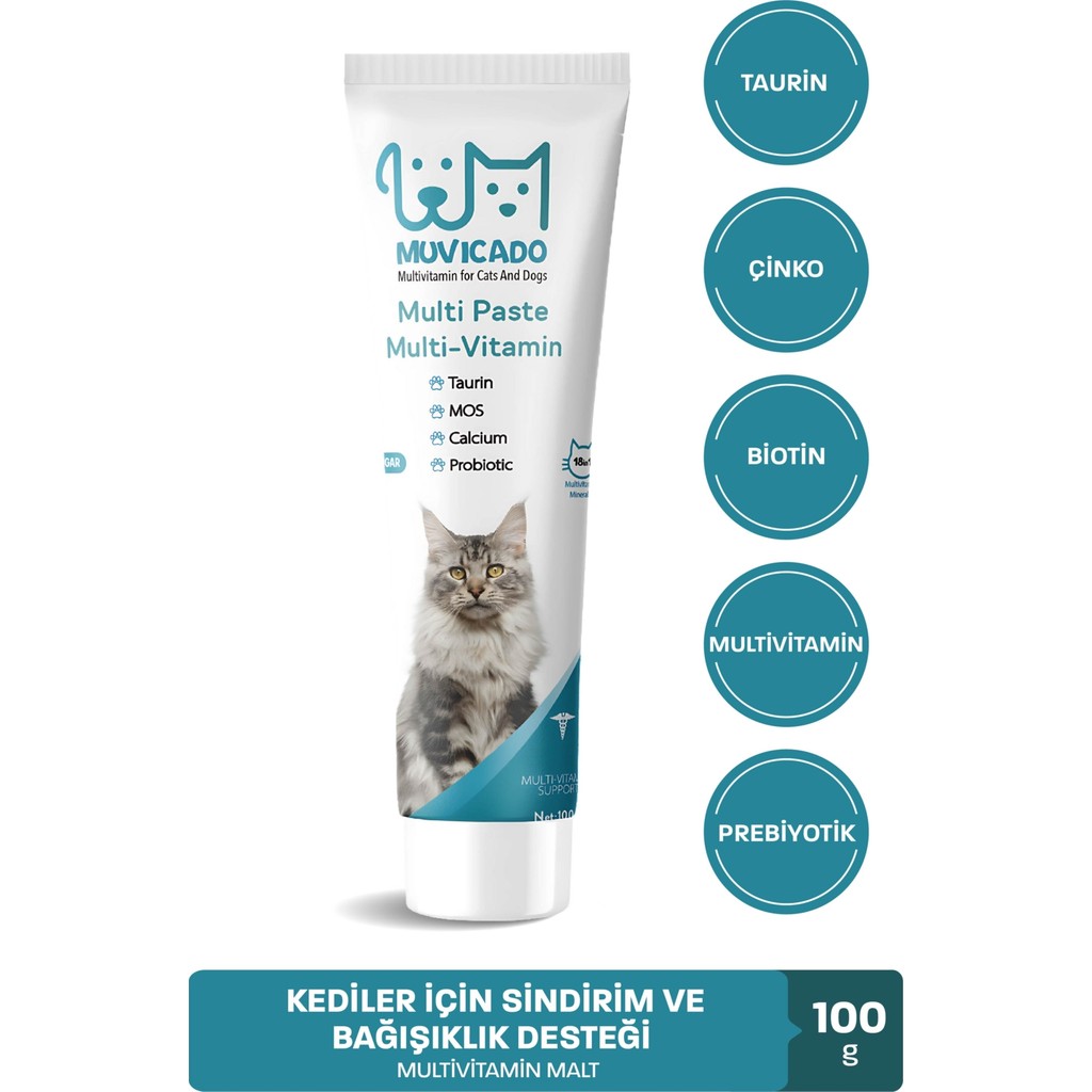 Muvicado Kedi Multi Vitamin Malt Macunu - Multi Paste - Kedilerde Sağlık Sistemi Güçlendirici Tüy Yumağı Önleyici Evcil Hayvan Ürünleri Fiyatı