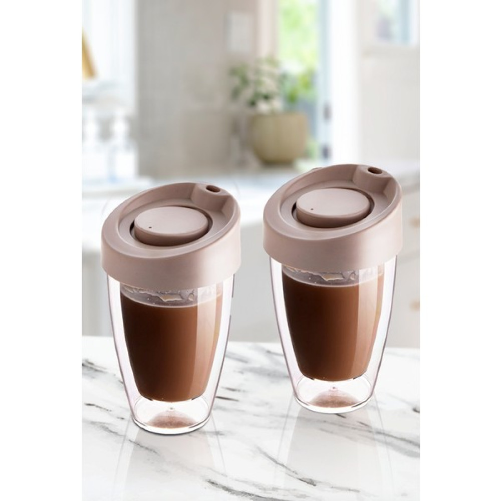 Muyika Design Muyika 2 Adet Çift Cidarlı El Yakmaz Termos Bardak Seti 200 ml Brdk-01 - Şeffaf Fincan / Bardak / Kahve Takımı Fiyatı