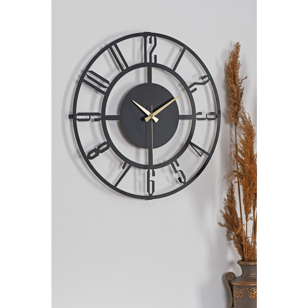 Muyika Design Muyika Bunnela Metal Siyah Duvar Saati 50x50cm Mds-50 Duvar Saati Fiyatı