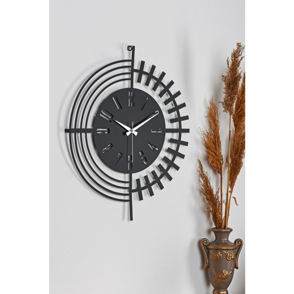 Muyika Design Muyika Dubai Yeni Koleksiyon Dekoratif Metal Siyah Duvar Saati 41x41cm Sessiz Mekanizma Mds-41 Duvar Saati Fiyatı