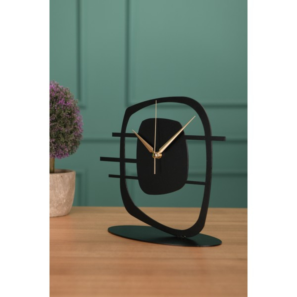 Muyika Design Muyika Maceire Metal Siyah Masa Üstü Saati 21X23CM Mms-M - MYK1442 Masa Saati Fiyatı