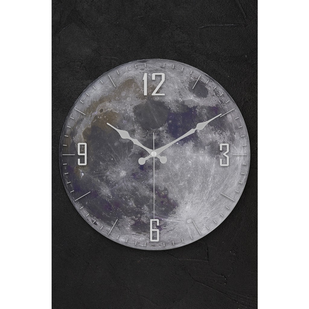 Muyika Design Muyika Moon Oval Gerçek Cam 36CM Duvar Saati Duvar Saati Fiyatı