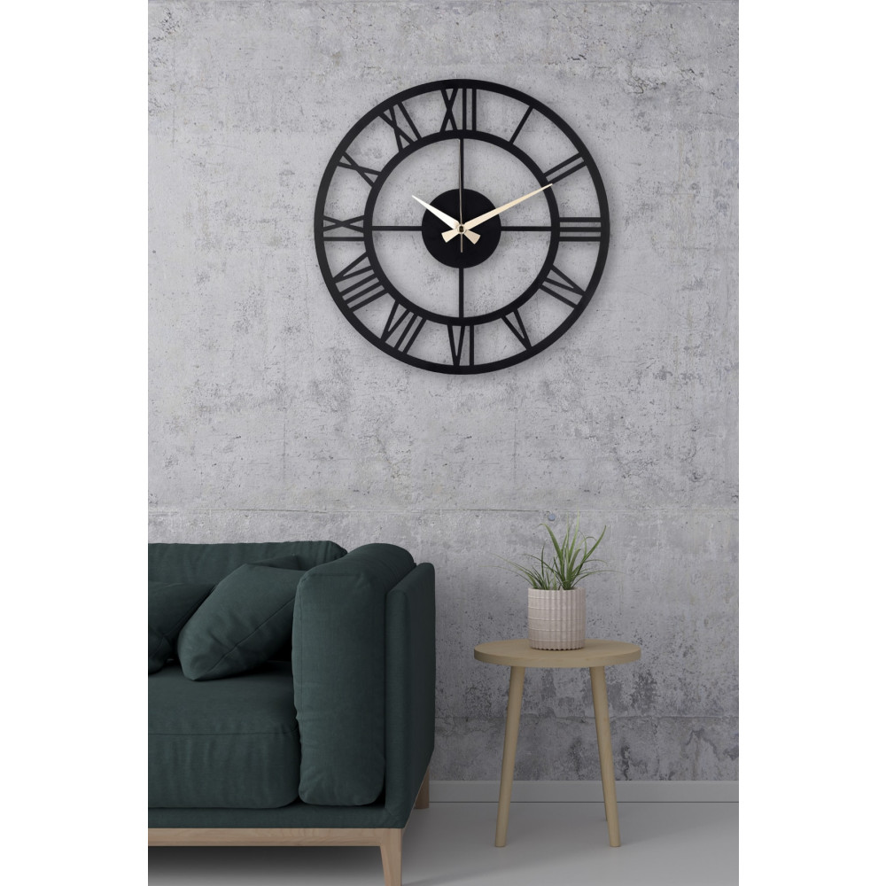 Muyika Design Muyika Roma Yeni Koleksiyon Dekoratif Siyah Metal Siyah Duvar Saati 41x41cm Mds-41 Duvar Saati Fiyatı