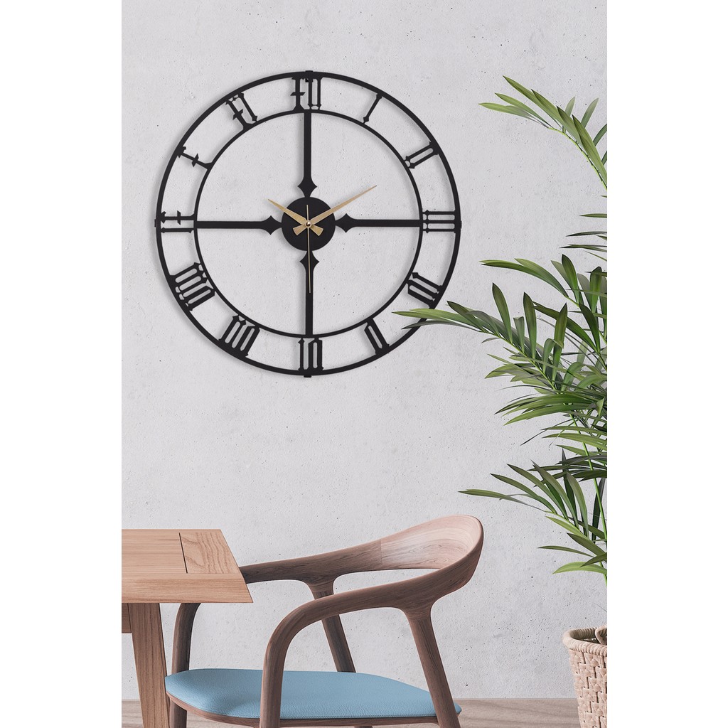 Muyika Design Muyika Stile Yeni Koleksiyon Dekoratif Metal Siyah Duvar Saati 41X41CM Sessiz Mekanizmalı Mds-41 Duvar Saati Fiyatı