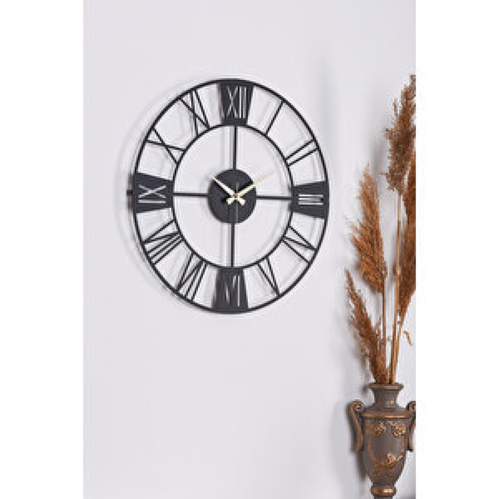 Muyika Muyi̇ka New  Roma Yeni Koleksiyon Dekoratif Metal Siyah Sessiz Mekanizma Duvar Saati 41 X 41cm Mds-41 Dekoratif Saat Fiyatı