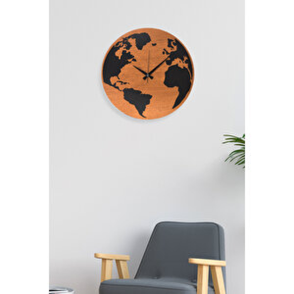 Muyika Muyi̇ka Torino Mdf 6mm Dünya Haritalı Duvar Saati 41x41cm Ads-41 Dekoratif Saat Fiyatı