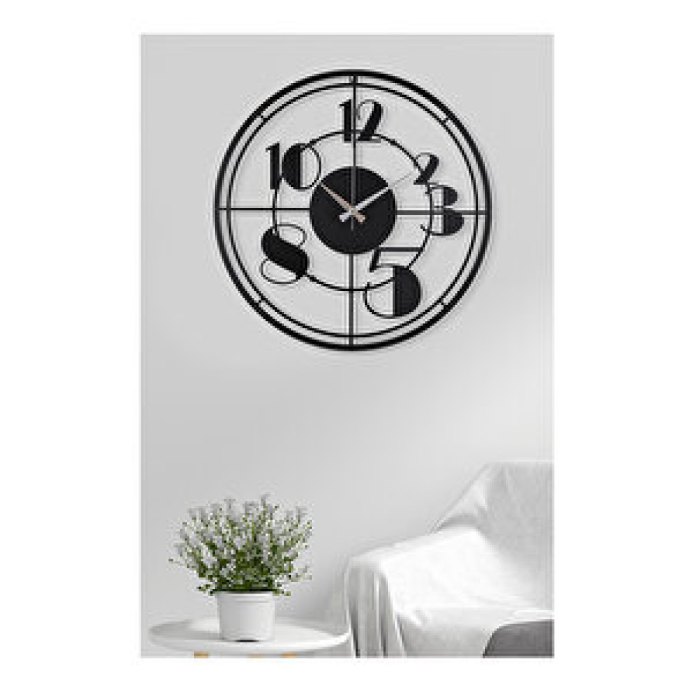 Muyika Netro Siyah Metal Duvar Saati 50x50 cm  MYK1402 Dekoratif Saat Fiyatı