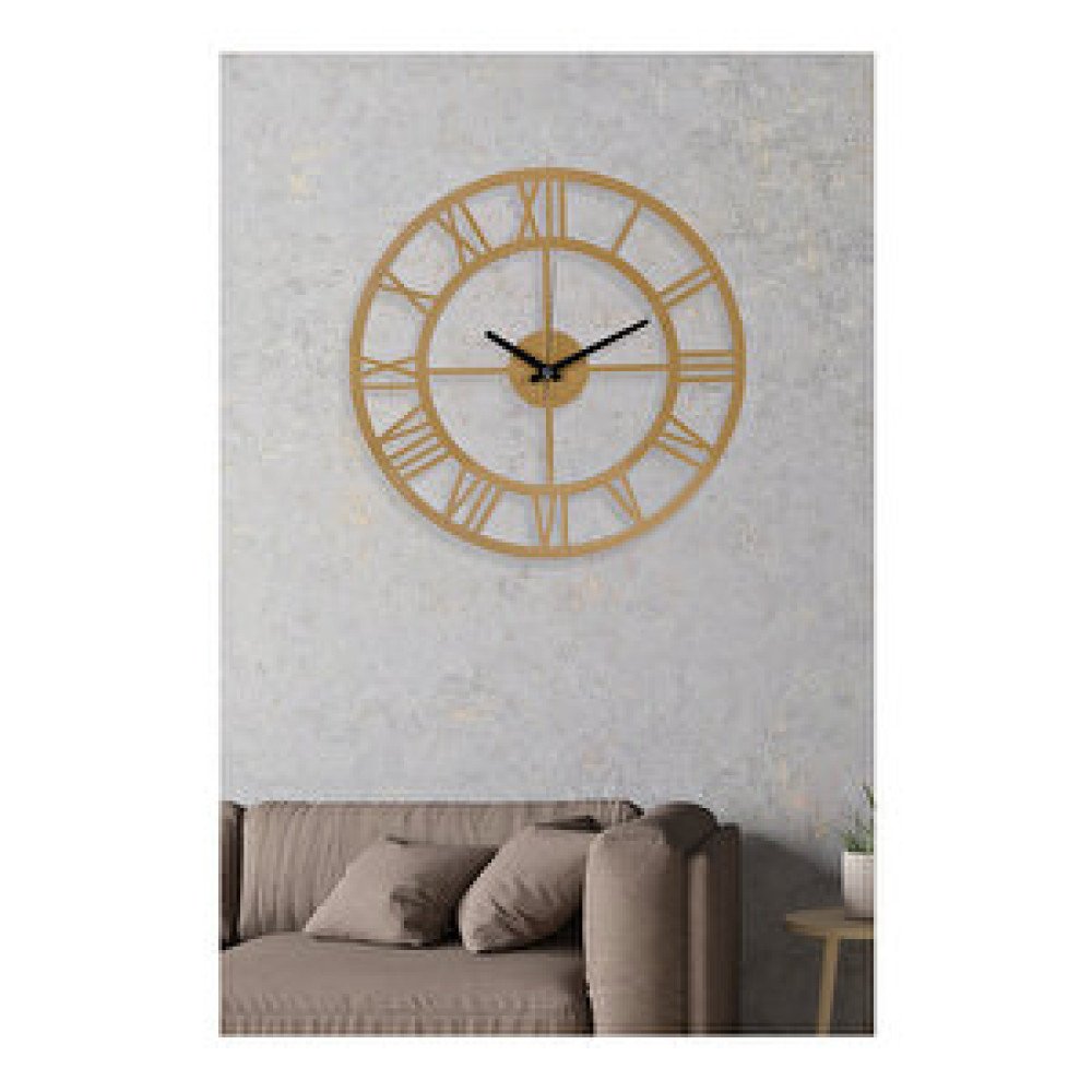 Muyika Romental Gold Eskitme Rengi Metal Duvar Saati 41x41 cm MYK1369 Dekoratif Saat Fiyatı