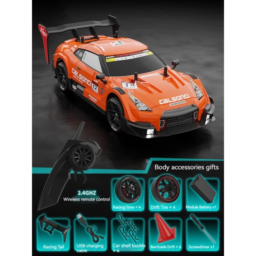 Muzi Çocuklar Rc Araba 4WD Rc Profesyonel Yüksek Hızlı Drift Yarışı (Yurt Dışından) - Turuncu RC Araçlar ve Aksesuarları Fiyatı