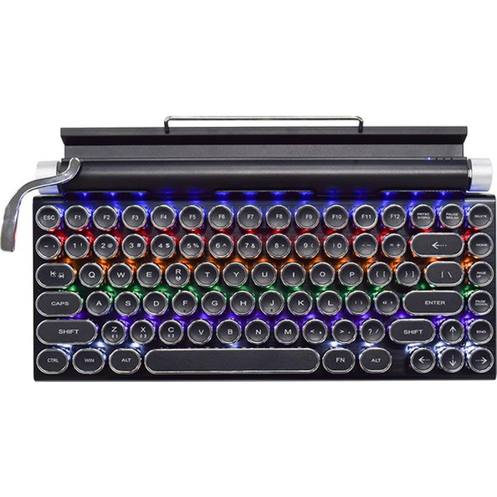 Muzi Punk Retro Mekanik Klavye E-Spor Oyun Cafe Kablolu Kablosuz Bluetooth Mavi Mil Gerçek Mekanik Klavye (Yurt Dışından) - Siyah - Kırmızı Oyuncu Klavyesi Fiyatı