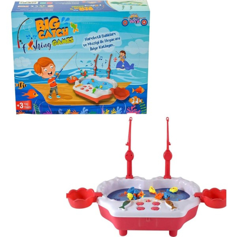 Müzikli, Havuzlu Balık Yakalama Oyunu, 8 Balık ve 2 Oltalı - Big Catch Fishing Game,somon - Somon Eğitici Oyuncak Fiyatı