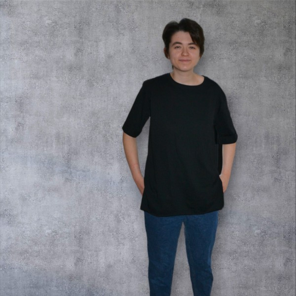 Mv Store Oversize Uzun Boy ve Yırtmaçlı, Duble Kısa Kol Düz Model Tshirt Bayan T-shirt Fiyatı