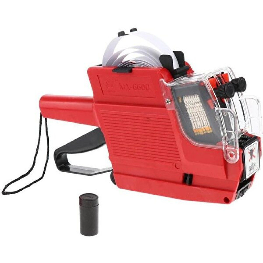 MX-6600 10 Haneli, 2 Satırlı Etiket (Yurt Dışından) - Açık Kırmızı Yazıcılar Fiyatı