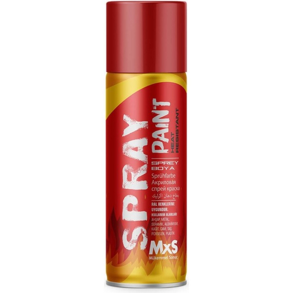 Mxs - Isıya Dayanıklı Sprey Boya - Kırmızı Renk / 400ML Boya Malzemeleri Fiyatı