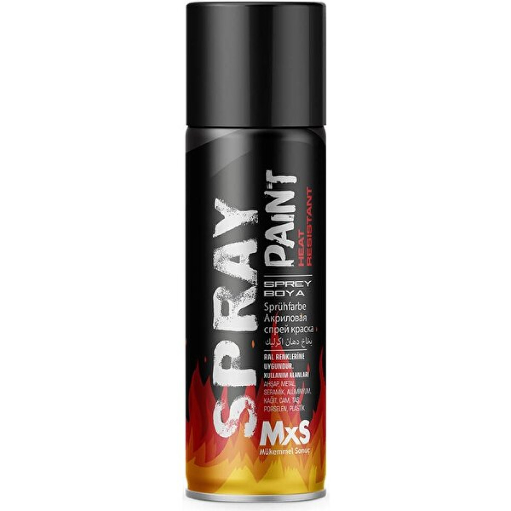 Mxs - Isıya Dayanıklı Sprey Boya - Siyah Renk / 400ML Boya Malzemeleri Fiyatı