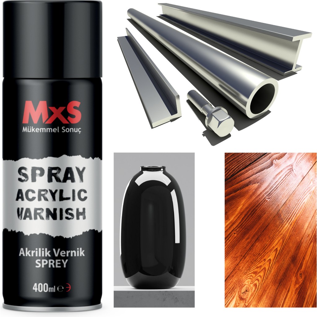 MxS Sprey Vernik Tüm Yüzeyler Sprey Boya 400 ml (Boya Koruma-Parlaklık) - ŞEFFAF Diğer Fiyatı
