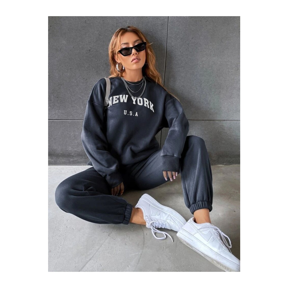 My Blog Siyah New York U.s.a Baskılı Alt Üst Eşofman Takımı XL Beden Kadın Eşofman Fiyatı