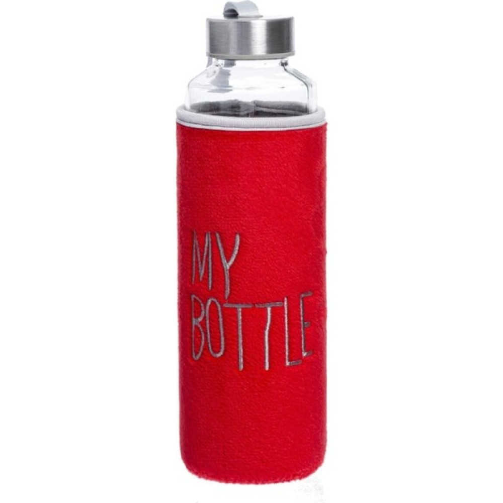 My Bottle Kadife Kılıflı Cam Matara Sağlıklı Kırmızı Su Şişesi Kılıflı 470 ml Suluk Fiyatı