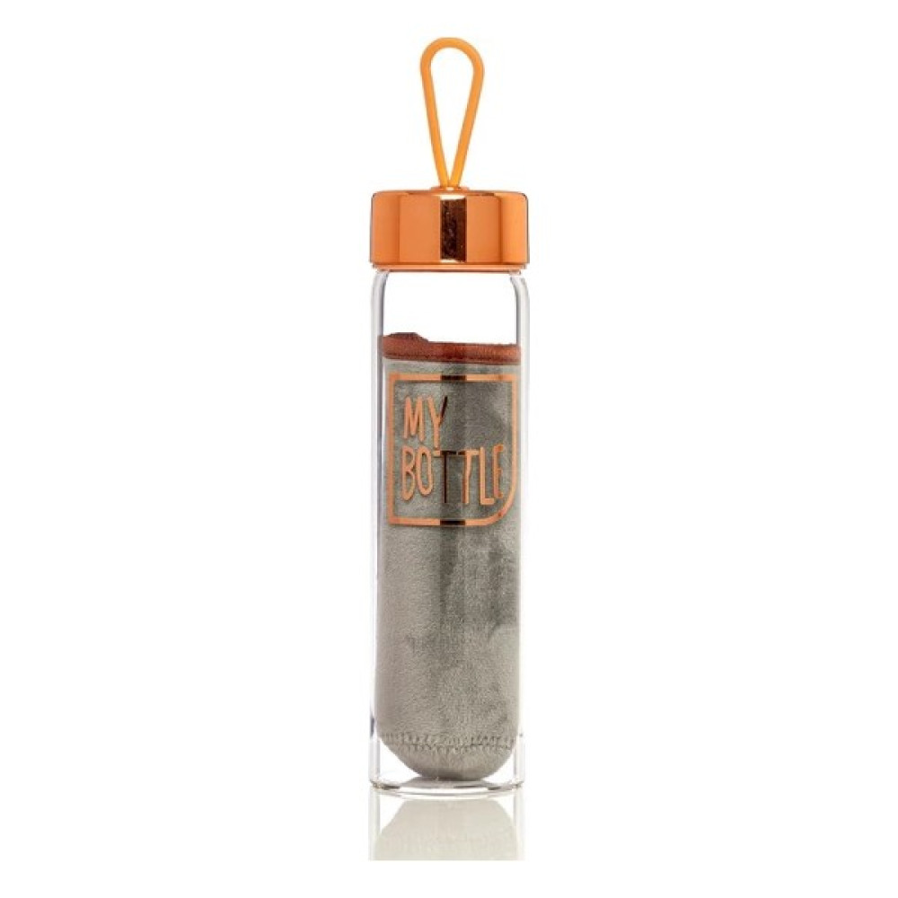 My Bottle Kadife Kılıflı Cam Şişe Matara 480 ml - Gri Suluk Fiyatı