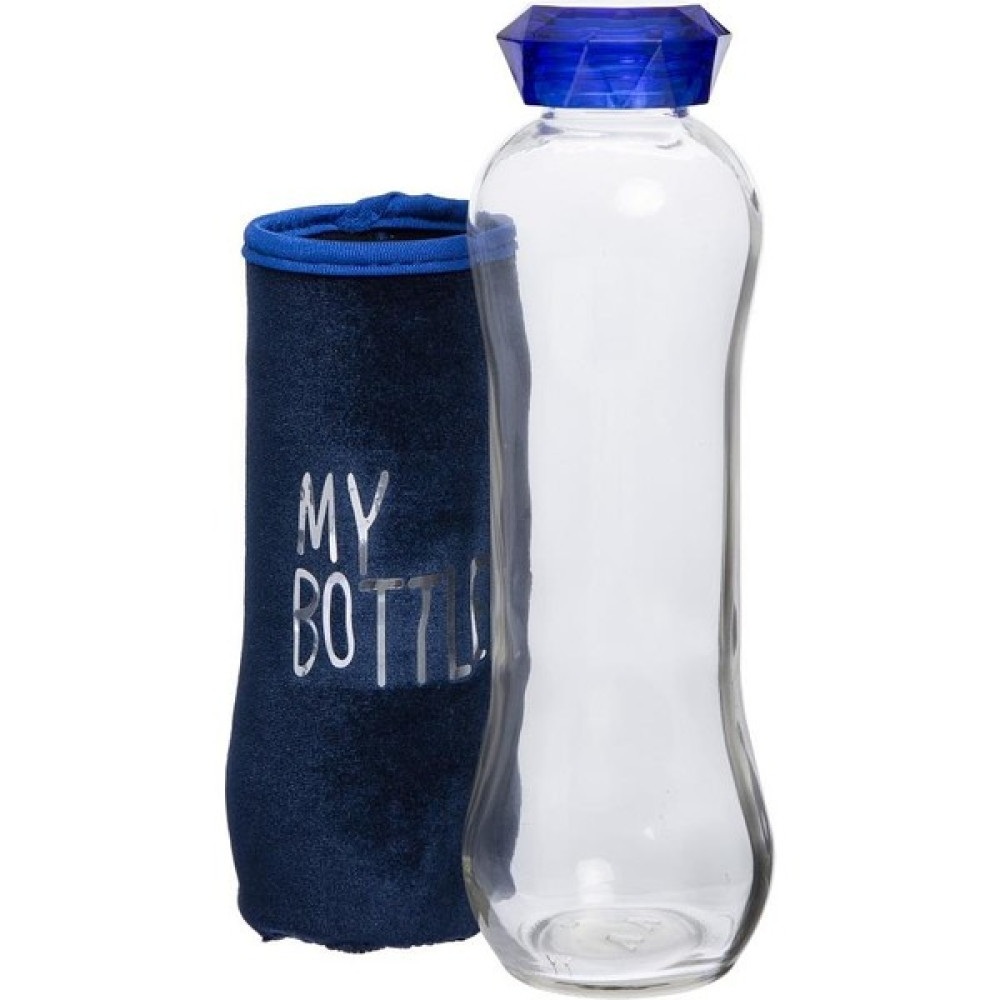 My Bottle Kadife Mavi Kılıflı Kristal Kapak Matara 600 ml Suluk Fiyatı