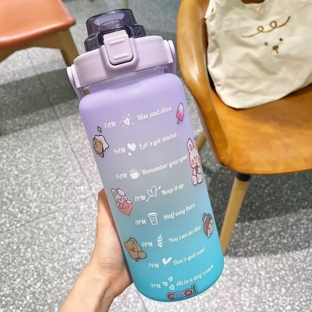 My Bottle Motivasyonel Su Matarası Su Şişesi Suluk 2l Su Şişesi Bpa Içermez Suluk - Mor Suluk Fiyatı