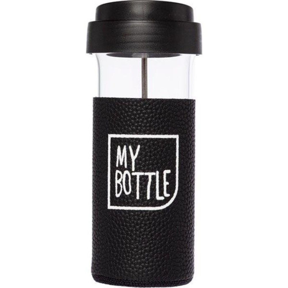 My Bottle Online Çarşım My Bottle French Press Isıya Dayanıklı Cam Mug 450 ml (Deri Kılıf ) - Siyah French Press Fiyatı