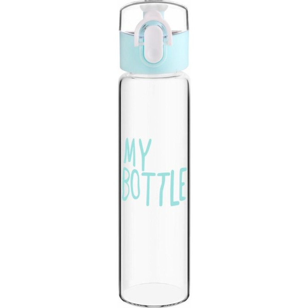My Bottle Otomatik Tuşlu Kapaklı, Kilitli, Borosilikat, Cam Matara 470 ml - Mavi Suluk Fiyatı