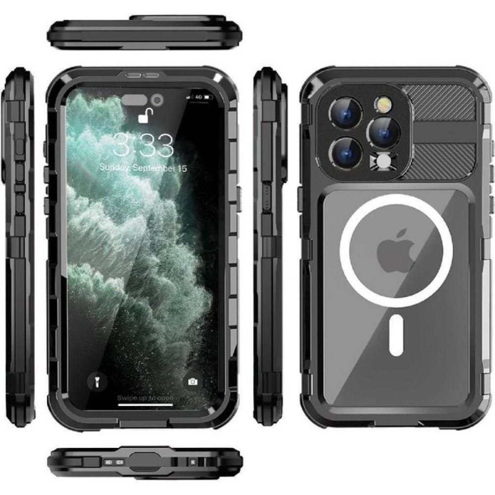 My Boutique1 Iphone 15 Için Pro Max Su Geçirmez Dahili IP68 Su Geçirmez Tam Ekran Telefon Kılıfı (Yurt Dışından) - Siyah Cep Telefonu Kılıfı Fiyatı