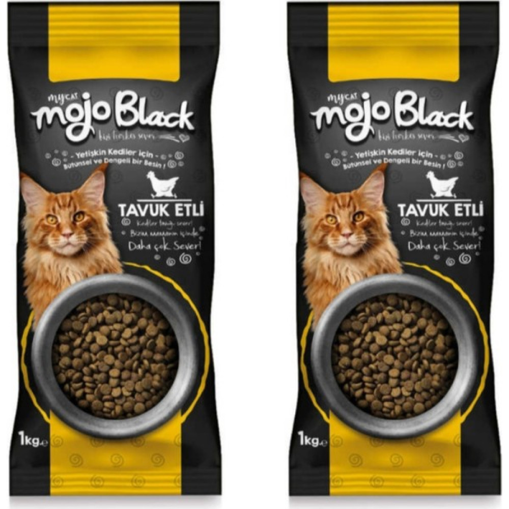My Cat Mojo Black Tavuklu Kedi Maması 1 kg 2'li Evcil Hayvan Ürünleri Fiyatı
