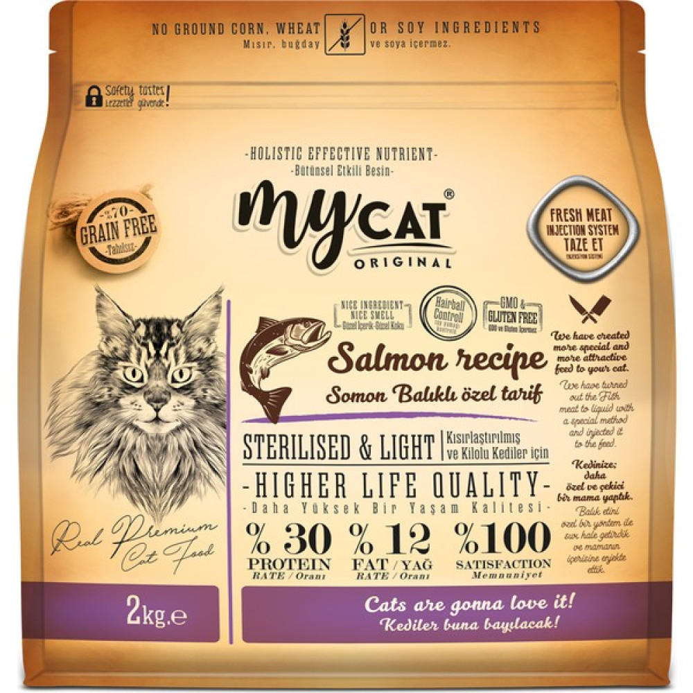 My Cat Mycat %70 Tahılsız Somon Balıklı Özel Tarif (2kg) Sterilised-Kısırlaştırılmış Kedi Maması Evcil Hayvan Ürünleri Fiyatı