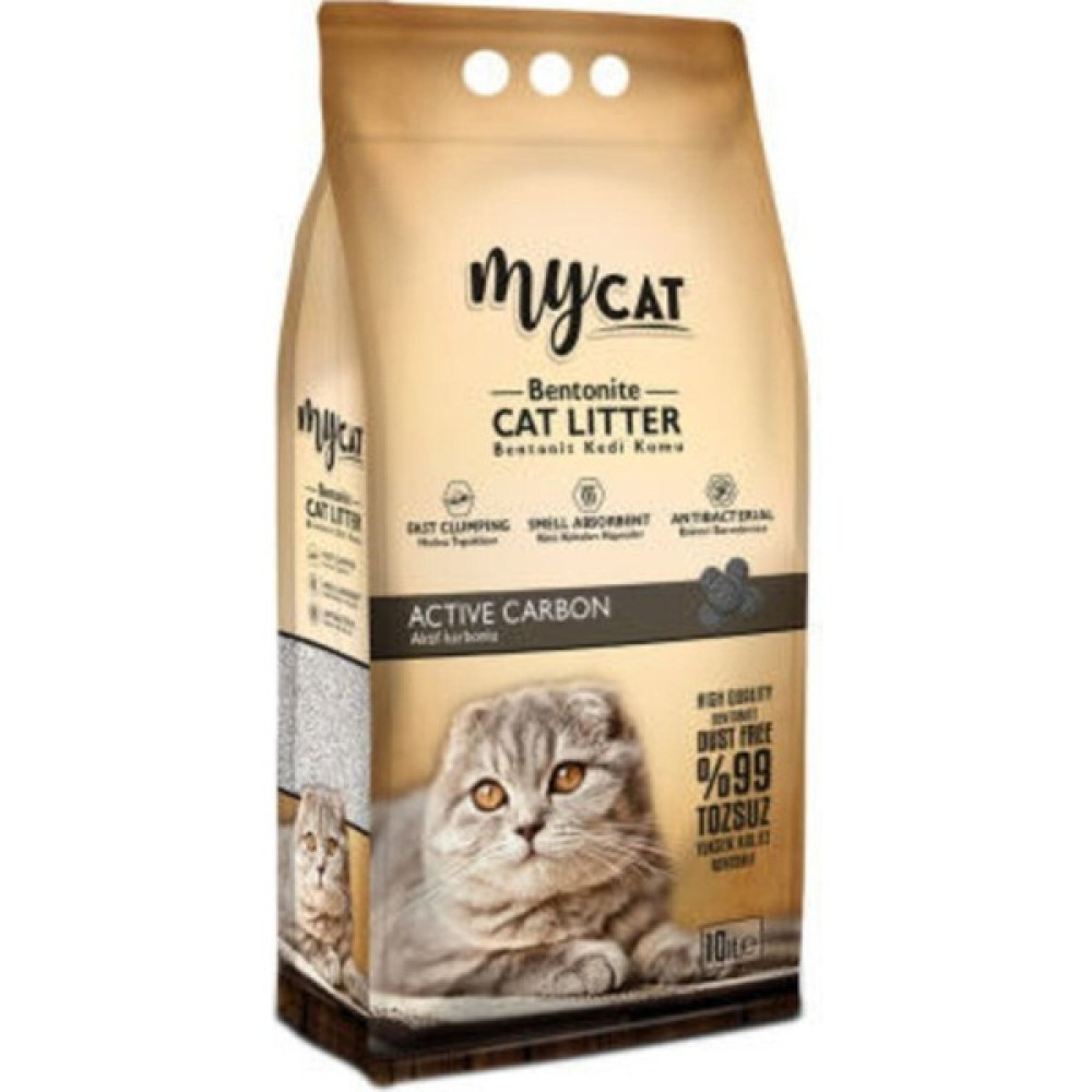 My Cat Mycat Aktif Karbonlu Topaklaşan Bentonit Kedi Kumu 10LT Ince Taneli Evcil Hayvan Ürünleri Fiyatı
