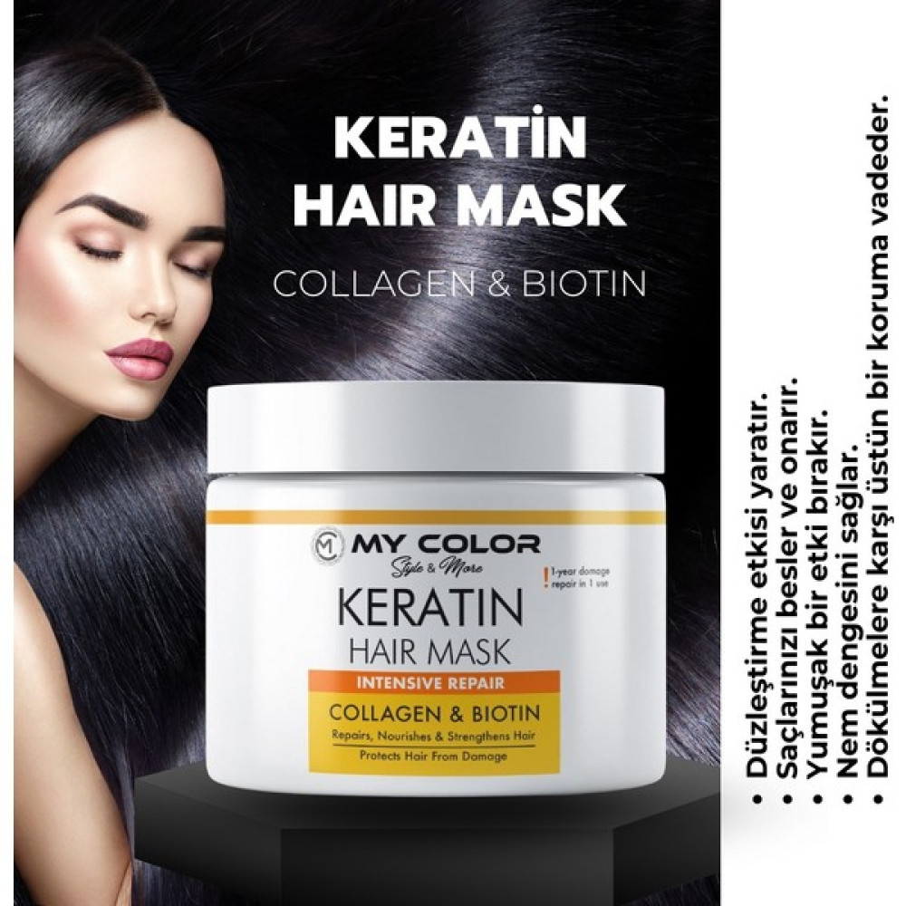 My Color Keratin Collagen Besleyici Onarıcı Saç Maskesi 500 ml Saç Bakım Maskeleri & Serumlar & Spreyler Fiyatı