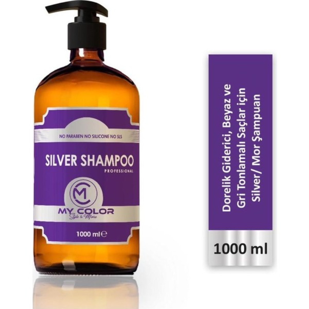 My Color Mycolor Style&more 1000 ml Silver Mor Mavi Şampuan Gri Platin ve Beyaz Saçlar Için Şampuan ve Saç Kremi Fiyatı
