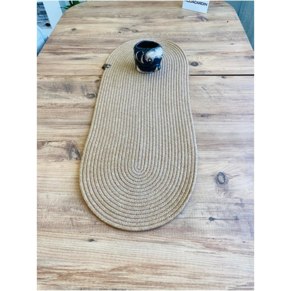My Doğa Store Jüt, Hasır, Dekoratif Masa Örtüsü, Runner 30X80 Cm, Amerikan Servis, Sehpa Örtüsü, Bohem Tarzı - Hasır - 35 x 100 cm Masa Örtüsü Fiyatı