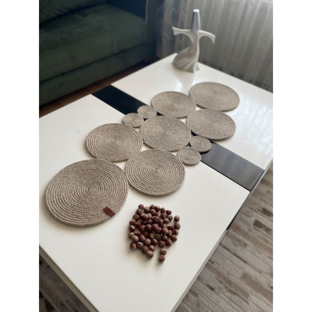 My Eticaret Hasır Jüt Salon Mutfak Nişan Düğün Masa Örtüsü Runner Amerikan Servis - Açık Kahverengi - 100 x 33 cm Masa Örtüsü Fiyatı