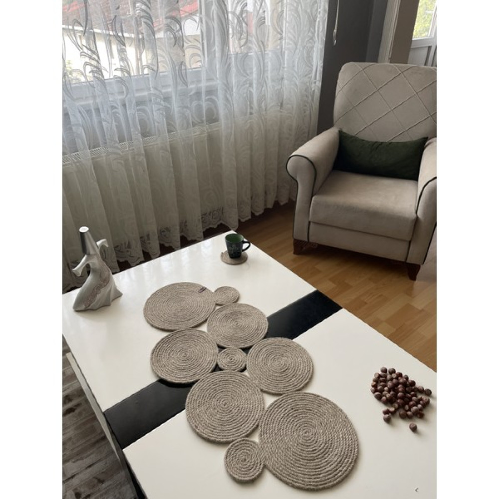 My Eticaret Hasır Jüt Salon Mutfak Nişan Düğün Masa Örtüsü Runner Amerikan Servis - Açık Kahverengi - 30 x 85 cm Masa Örtüsü Fiyatı