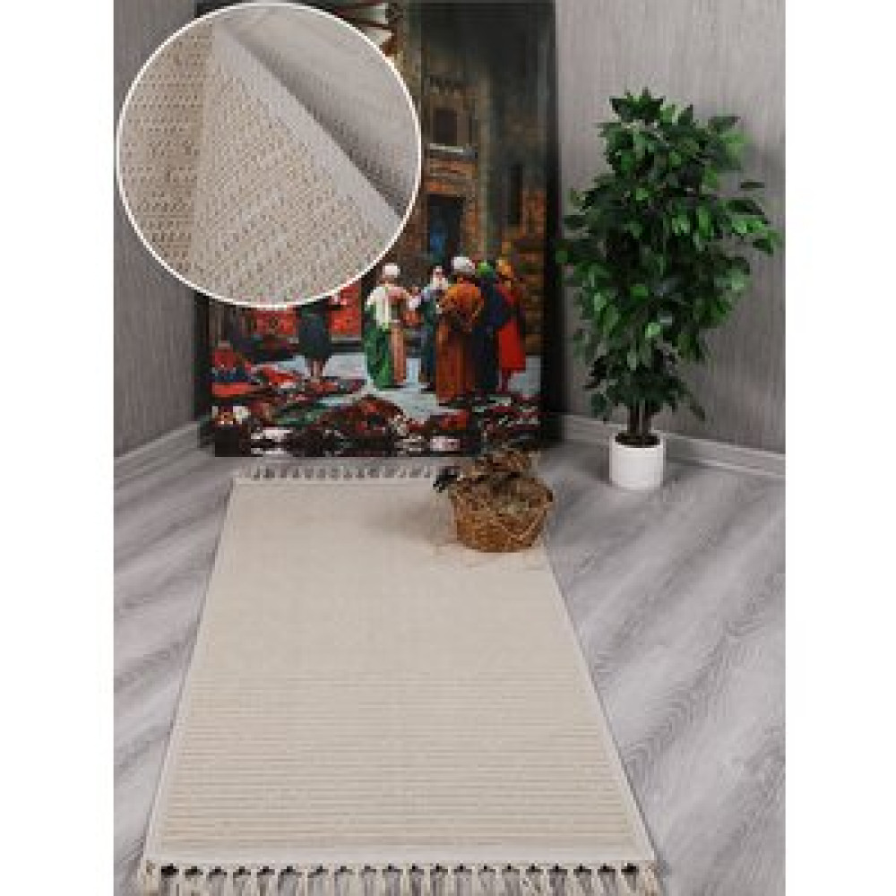 My Evilla Dekoratif Modern Pamuk Dokuma Kilim Saçaklı 200x290 cm Kilim Fiyatı