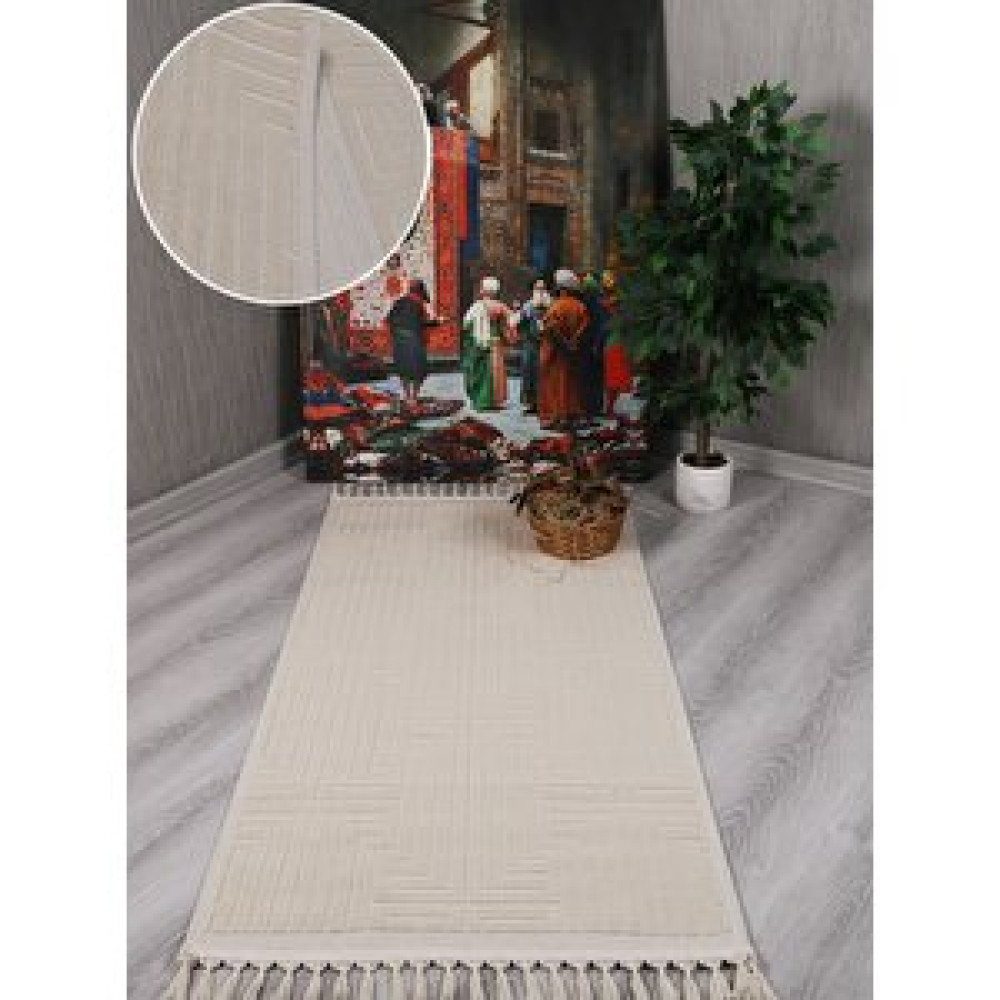 My Evilla Dekoratif Modern Pamuk Dokuma Kilim Saçaklı 7011 200x290 cm Kilim Fiyatı