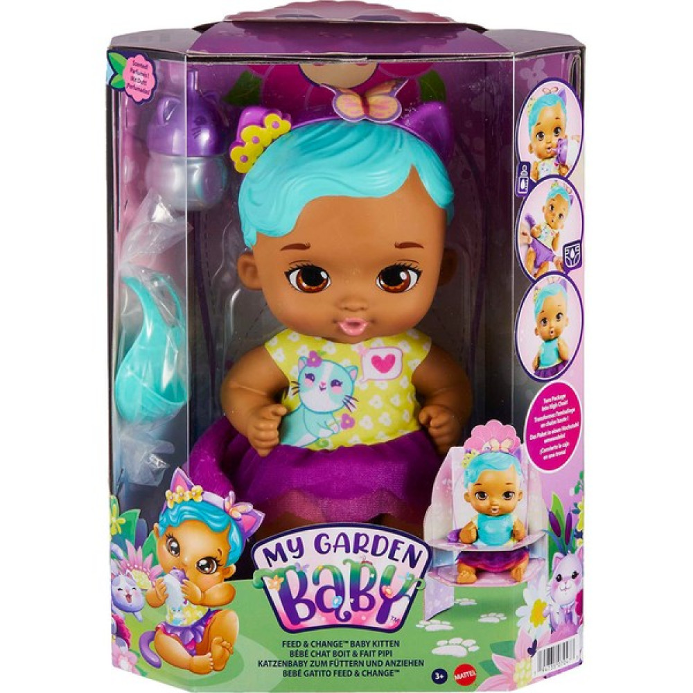 My Garden Baby Yavru Kedi Bebeğimin Bakım Zamanı - Mavi Saçlı Bebek (30 Cm),Tekrar Kullanılabilen Bebek Bezi, Önlüğü, Biberonu ve Aksesuarlarıyla,... Eğitici Oyuncak Fiyatı