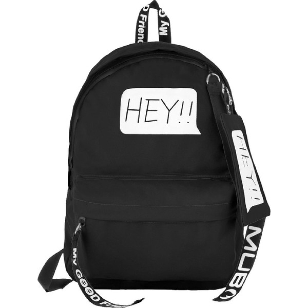 My Good Friend Unisex Sırt Çantası Siyah 1525 - Siyah - Beyaz Okul Çantası Fiyatı