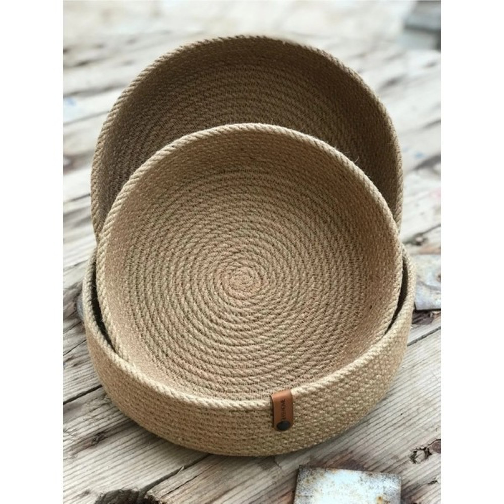 My İstasyon Hasır Sepet Takımı,jüt Halat Sepet,banyo Organizeri %100 Doğal Dikişli 3 Adet 14X16X18 cm Sepet Fiyatı