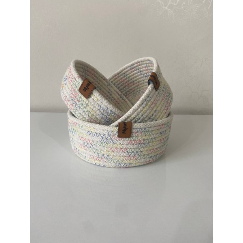 My İstasyon Pamuk Hasır Sepet Takımı,jüt Halat Sepet,banyo Organizeri %100 Doğal Dikişli 3 Adet Sepet Fiyatı