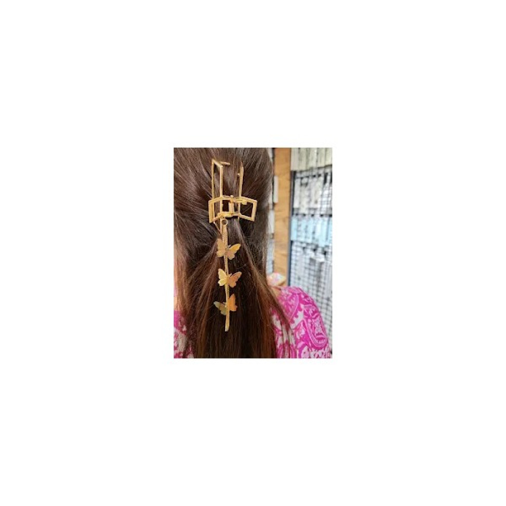 My Lily Gold Renk Kare Kelebekli Sallantılı Metal Toka Trend Toka, Taç & Saç Bandı Fiyatı