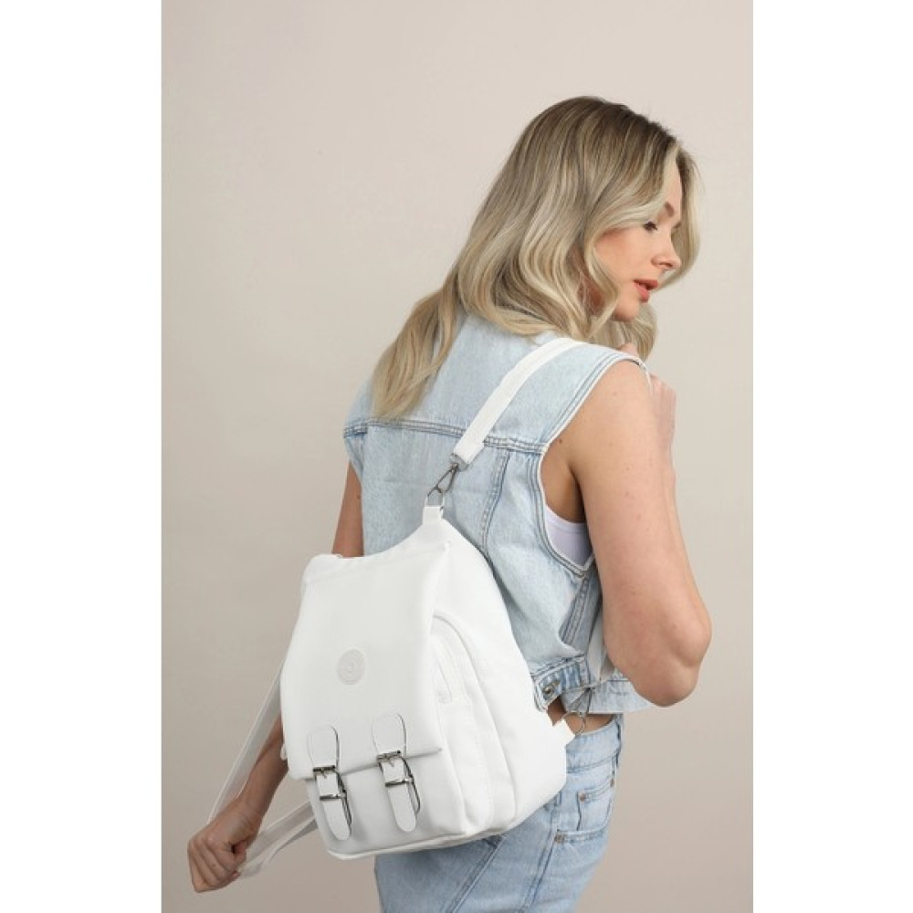 My Nisa Boutique Beyaz Su Gecirmez Krinkıl Kumaş Kadın Omuz ve Sırt Çantası Bayan Sırt Çantası Fiyatı